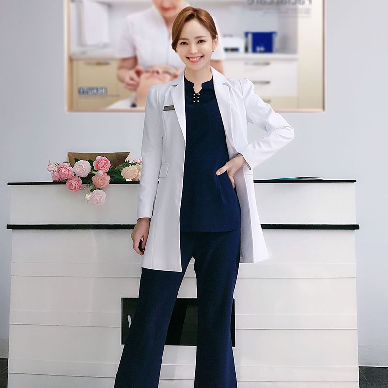 Medical Lab Years - 긴팔 흰색 실험실 가운 의사 유니폼
