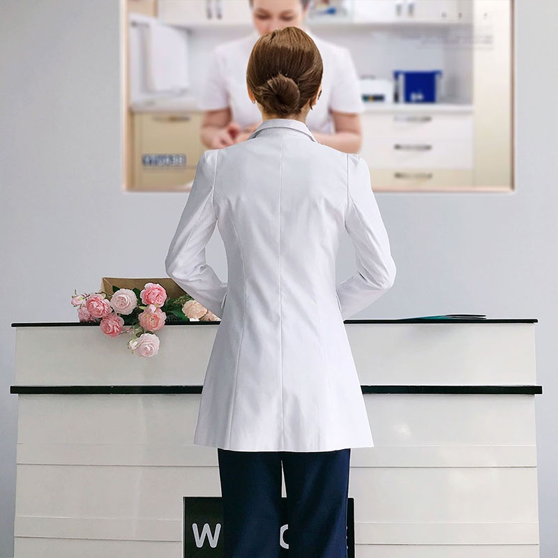 긴팔 흰색 실험실 가운 의사 유니폼 슬림핏 치과 작업복 - Medical Lab Years 리뷰 및 가격