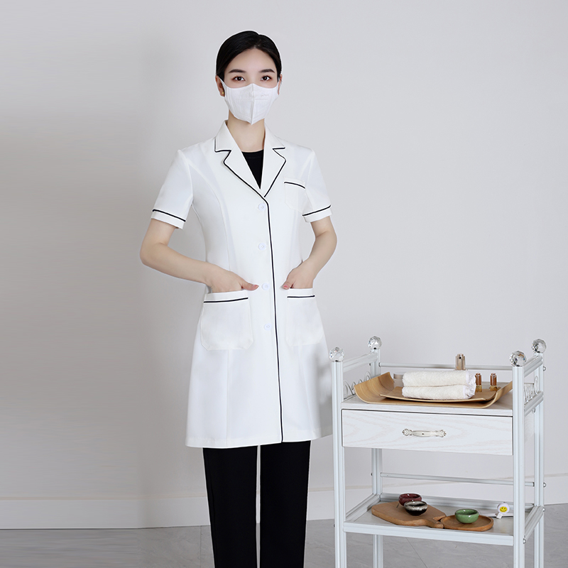 반소매 흰색 실험실 가운 의료 미용 간호사 유니폼 여성 - Medical Lab Years 리뷰 및 가격